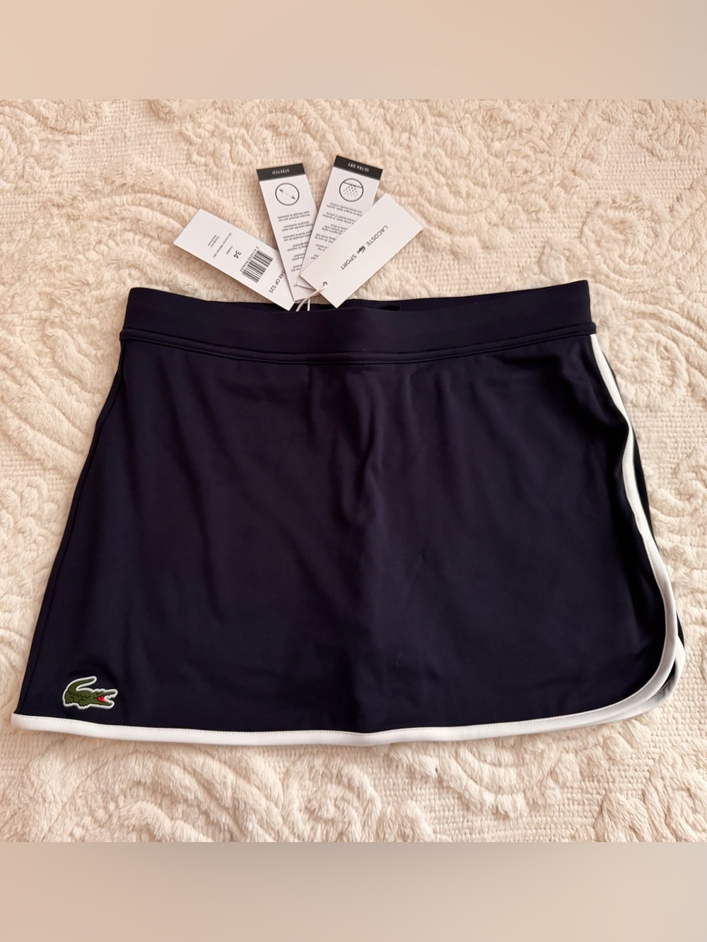 Lacoste Women’s Navy Blue Tennis Skort with White Trim